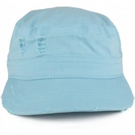 Baseball Caps Frayed Herringbone Textured Elastic Band Army Style Cap - Blue - CO185ODRC4C $11.93