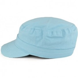 Baseball Caps Frayed Herringbone Textured Elastic Band Army Style Cap - Blue - CO185ODRC4C $11.93