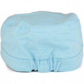 Baseball Caps Frayed Herringbone Textured Elastic Band Army Style Cap - Blue - CO185ODRC4C $11.93