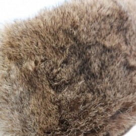 Bomber Hats Men's Rabbit Fur Trapper Hat Ear Flaps Russian Style Ushanka Hat - Brown Rabbit Fur - C218H896KNM $30.45