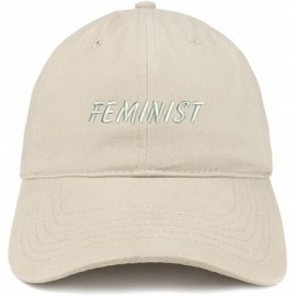 Baseball Caps Feminist Embroidered Brushed Cotton Adjustable Cap - Stone - CU12N9P8R4U $14.42