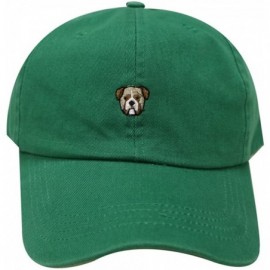 Baseball Caps Bulldog Small Embroidered Cotton Baseball Cap - Kelly Green - CI12J345F2D $11.31