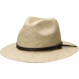 Sun Hats Organic Raffia Safari with Faux Leather Detail Hat - CN121336TLD $28.82