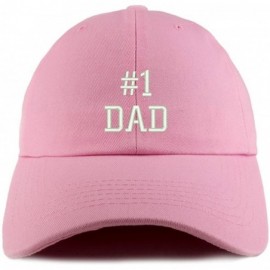 Baseball Caps Number 1 Dad Embroidered Low Profile Soft Cotton Dad Hat Cap - Pink - CZ18D5793KS $17.52