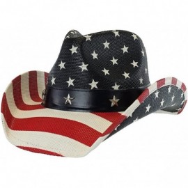Cowboy Hats Classic American Flag Cowboy Hat - Classic Stars & Stripes - CP182MNM9G2 $21.27