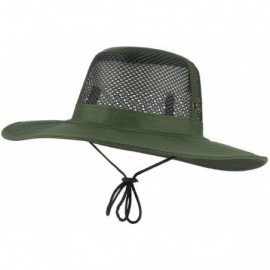Sun Hats Men's Wide Brim Summer Breathable Hat Outdoor Boonie Sun Hat - Green - CM184UX739Z $8.24