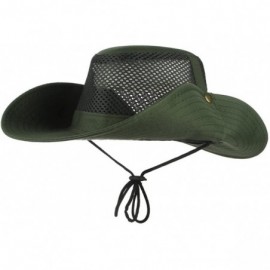 Sun Hats Men's Wide Brim Summer Breathable Hat Outdoor Boonie Sun Hat - Green - CM184UX739Z $8.24