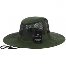 Sun Hats Men's Wide Brim Summer Breathable Hat Outdoor Boonie Sun Hat - Green - CM184UX739Z $8.24