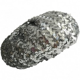 Berets Sparkle Sequine Adjustable Beanie Beret Hat Performance Cap - Silver - CC11XEUNNB3 $9.82