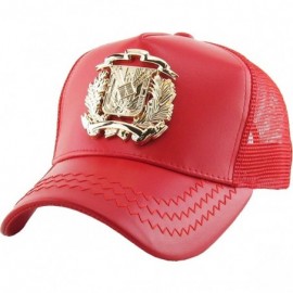 Baseball Caps Dominican Republic Gold Badge Wolf Rooster Tuna Trucker Cap Adjustable Snapback Hat - 0.red (Gold) - C618GKMGHD...