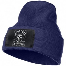 Skullies & Beanies Mens & Womens Johnny Cash Skull Beanie Hats Winter Knitted Caps Soft Warm Ski Hat Black - Navy - CT18ZDQAR...
