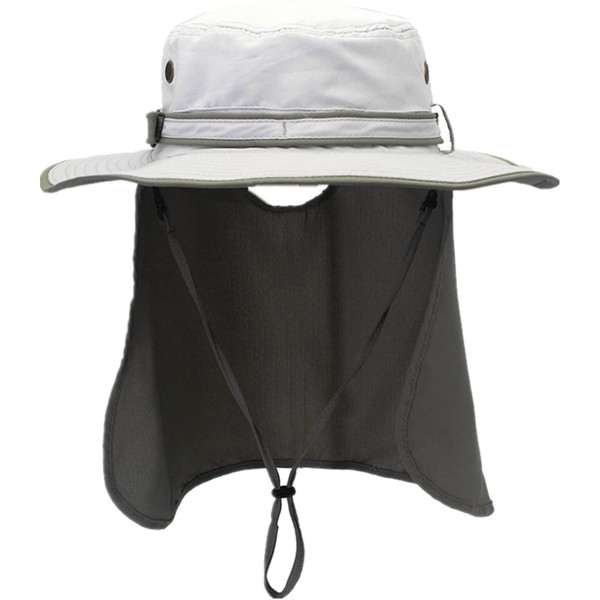 Sun Hats Mens Sun Hat with Neck Flap Quick Dry UV Protection Caps Fishing Hat - Off White - C6126SGEYSZ $15.11