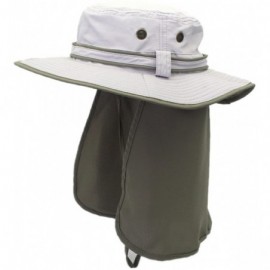 Sun Hats Mens Sun Hat with Neck Flap Quick Dry UV Protection Caps Fishing Hat - Off White - C6126SGEYSZ $15.11