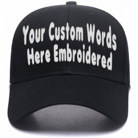 Baseball Caps Custom Embroidered Adjustable Embroidery Baseball Cowboy Caps Men Women Text Gift - Black - C818H82TKOI $32.25