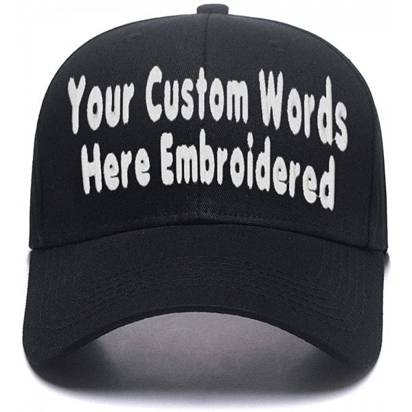 Baseball Caps Custom Embroidered Adjustable Embroidery Baseball Cowboy Caps Men Women Text Gift - Black - C818H82TKOI $15.28