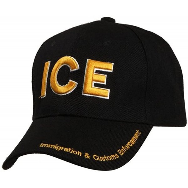 Baseball Caps I.C.E Immigration & Customs Enforcement Officer Gear- 3D Embroidered Hat Baseball Cap Hat Black - CW12NV4PM6W $...