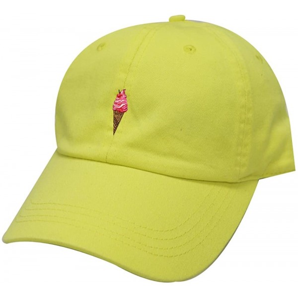 Baseball Caps Summer Ice Cream Cotton Baseball Cap - Lemon - CD17Z3409ZY $12.88