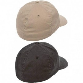 Baseball Caps Flexfit Garment Washed Cotton Dad Hat - Low Profile- Stretch Flex Fit Ballcap w/Hat Liner - 2-pack Khaki & Blac...