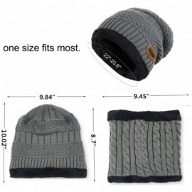 Skullies & Beanies 3pcs Winter Beanie Hat Scarf Touching Screen Gloves Set-Warm Knit Hat Thick Knit Skull Cap for Men Women -...