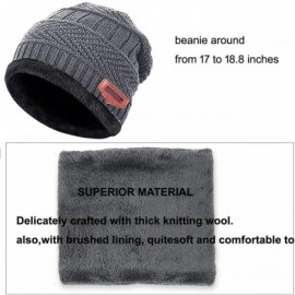 Skullies & Beanies 3pcs Winter Beanie Hat Scarf Touching Screen Gloves Set-Warm Knit Hat Thick Knit Skull Cap for Men Women -...