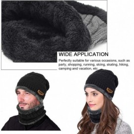 Skullies & Beanies 3pcs Winter Beanie Hat Scarf Touching Screen Gloves Set-Warm Knit Hat Thick Knit Skull Cap for Men Women -...