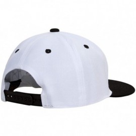 Baseball Caps Cotton Two-Tone Flat Bill Snapback - White/Black - CS11MQPADR3 $9.56