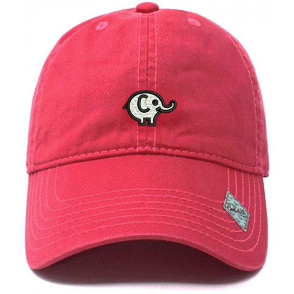 Baseball Caps Elephant Dad Hat Cotton Baseball Cap Polo Style Low Profile - Hot Pink - CA18N8R2YU0 $14.12