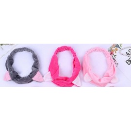 Headbands Cute Cat Ears Stretchy Elastic Wash Headbands Headscarf Cute Hair Band Accessories for Girls - Pink - CH18HTA0RDY $...
