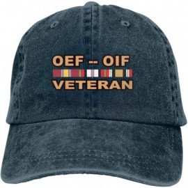 Baseball Caps Operations Enduring Freedom (OEF) and Iraqi Freedom (OIF) Veteran Denim Hats Baseball Cap Dad Hat - Navy - C518...