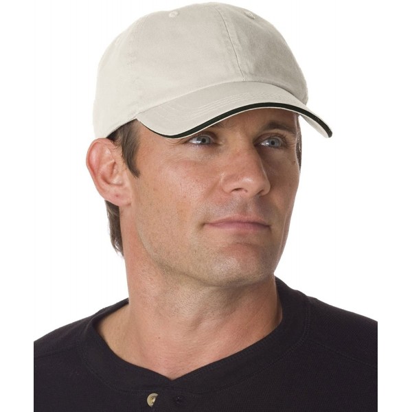 Baseball Caps 3617 Unstructured Washed Cap with Pancake Visor - Stone/Black - C6118WRDK7F $13.52