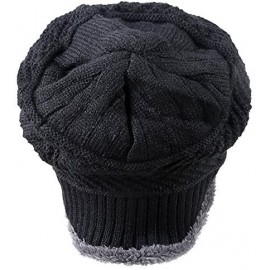 Skullies & Beanies Beanie Hats Men's Winter Warm Knit Skull Caps with Fleece Lining - Black - CV188GY855E $10.71