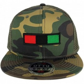 Baseball Caps Africa Red Black Green Embroidered Iron on Patch Camo Flat Bill Snapback Mesh Cap - Olive - CR183ZASYGU $12.02