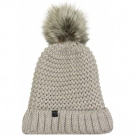 Skullies & Beanies Winter Knit Beanie Hat with Faux Fur Pom Pom - Taupe - CU187C6TQ24 $14.49
