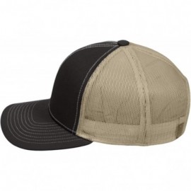 Baseball Caps Custom Trucker Mesh Back Hat Embroidered Your Own Text Curved Bill Outdoorcap - Black/Tan - C818K5CQLIM $18.74