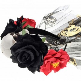Headbands Day of The Dead Rose Skull Headpiece Flower Crown Festival Headband HC31 - Skull Veil - CZ18XO50IZW $14.69