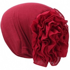 Skullies & Beanies Cancer Chemo Hat Flower Beanie Scarf Ethnic Cloth Print Turban Bonnet India Hat Handwear - D---wine - CG18...