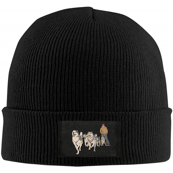 Skullies & Beanies Beanies Knit Cap Skull Hat Always Panic I Love Sailing - Dog Sledding /Black - CH192HWT38O $13.08