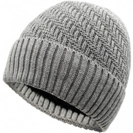 Skullies & Beanies Daily Beanie Hat for Men Warm Winter Hats Thick Knit Cuff Beanie Cap - Light Gray - CT18IDUESGY $21.02
