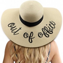 Sun Hats Womens Bowknot Straw Hat Foldable Beach Sun Hat Roll up UPF 50+ - Ae Out of Office - Beige - CX18TR8LEM3 $14.69