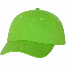 Baseball Caps Bio-Washed Unstructured Cotton Adjustable Low Profile Strapback Cap - Neon Green - C612EXQPXM3 $21.98