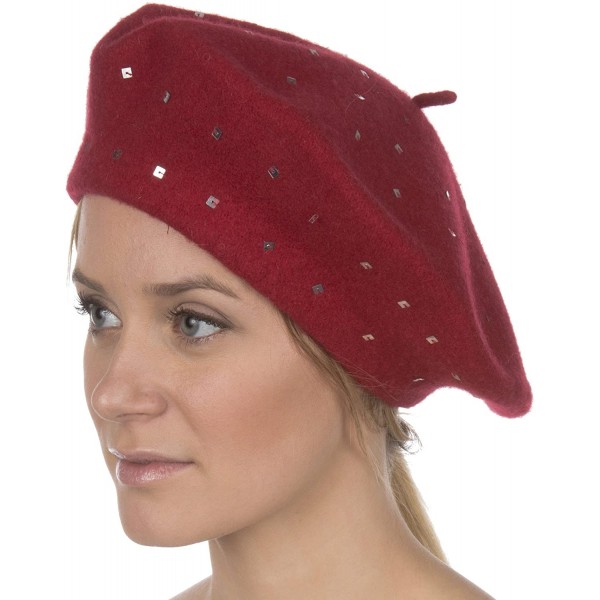 Berets Juliette Wool Slouch Beret - Red - C711MCFL0JD $12.20