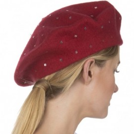 Berets Juliette Wool Slouch Beret - Red - C711MCFL0JD $12.20