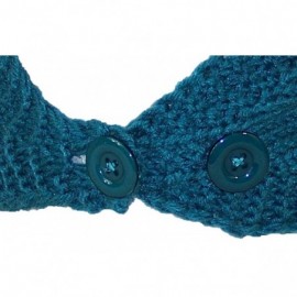 Cold Weather Headbands Solid Color Cable & Garter Stitch Knit Headband (One Size) - Teal - C2125W15FAR $9.12