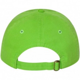 Baseball Caps Bio-Washed Unstructured Cotton Adjustable Low Profile Strapback Cap - Neon Green - C612EXQPXM3 $10.85