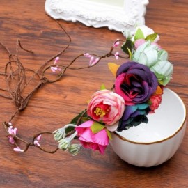 Headbands Bohemia Wedding Headband Champagne - Rose + pink + red + purple + light green + bean paste + light pink - CL18R3MST...