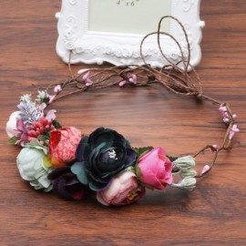 Headbands Bohemia Wedding Headband Champagne - Rose + pink + red + purple + light green + bean paste + light pink - CL18R3MST...