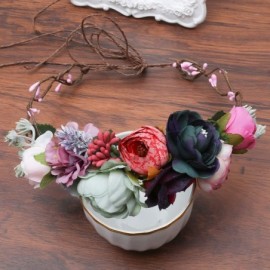 Headbands Bohemia Wedding Headband Champagne - Rose + pink + red + purple + light green + bean paste + light pink - CL18R3MST...