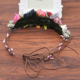 Headbands Bohemia Wedding Headband Champagne - Rose + pink + red + purple + light green + bean paste + light pink - CL18R3MST...