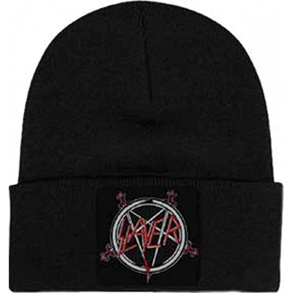 Skullies & Beanies Slayer (Pentagram Logo) Embroidered Beanie - CZ192HH0S0O $25.74