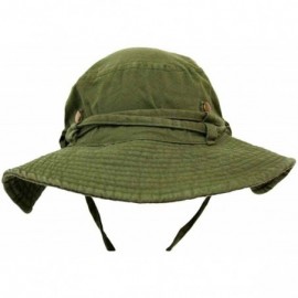 Sun Hats Safari Style Cotton Hat with Chin Cord & Side Snaps - Green - CQ11633QBRL $15.64